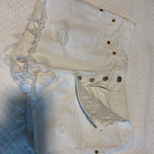 Levi / Urban Outfitters 501 White Buttonfly Shorts